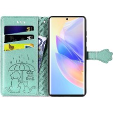 Mays Shop Huawei Onur 60SE Darbeye Karikatür Hayvanlar Için Kılıf Kısa Kayış Flip (Yurt Dışından)