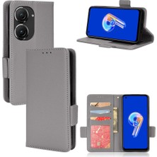 Mays Shop Asus Zenfone 9 Için Kılıf Pu Deri Kart Yuvaları Tutucu Manyetik Cüzdan Yan (Yurt Dışından)