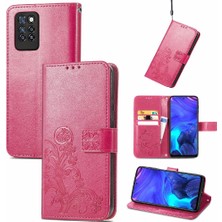 Mays Shop Infinix Not 10 Pro Zarif Iş Dört Yapraklı Yonca Flip Case Için Kılıf (Yurt Dışından)