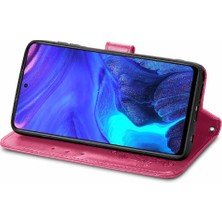 Mays Shop Infinix Not 10 Pro Zarif Iş Dört Yapraklı Yonca Flip Case Için Kılıf (Yurt Dışından)