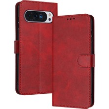 Mays Shop Toka Saf Renk Pu Deri ile Google Piksel 9 Pro Için Flip Case (Yurt Dışından)