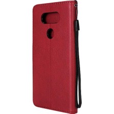 Mays Shop Lg V20 Için Flip Case Kart ile Yüksek Kaliteli Deri Klasik Düz Renk (Yurt Dışından)