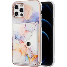 YH Market Iphone 11 Için Kılıf Pro Max Kart Yuvaları Yumuşak Tpu Tampon Ince Cüzdan Mermer (Yurt Dışından)