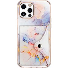 YH Market Iphone 11 Için Kılıf Pro Max Kart Yuvaları Yumuşak Tpu Tampon Ince Cüzdan Mermer (Yurt Dışından)