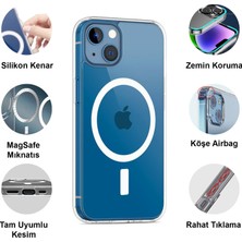 CepStok Apple iPhone 13 Magsafe Uyumlu Şeffaf Telefon Kılıfı