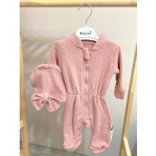 Zindrella Kids Necix's Triko Görünümlü Fermuarlı Kız Bebek Tulum