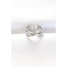 Tua Moda Kalın Silver Renk Ayarlanabilir Yüzük