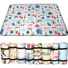 Chaoduo Shop Yeşil Stil 150X130CM Katlanır Kamp Mat Açık Bea Ulus Tarzı Baskılı Kalınlaşmak Uyku Kamp Pad Mat Neme Dayanıklı Ekose Battaniye (Yurt Dışından)