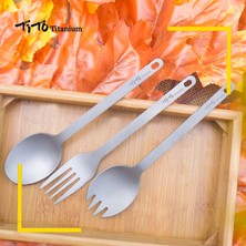 Chaoduo Shop D Stili Tito Titanyum Spork Kaşık Açık Kamp Çatal Kaşık Bıçak Combo Yürüyüş Ev Mutfak Sofra Takımı (Yurt Dışından)