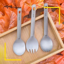 Chaoduo Shop D Stili Tito Titanyum Spork Kaşık Açık Kamp Çatal Kaşık Bıçak Combo Yürüyüş Ev Mutfak Sofra Takımı (Yurt Dışından)