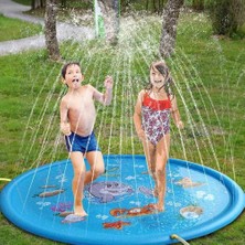 Chaoduo Shop BH61-100CM Stili cm Çocuklar Şişme Su Püskürtme Pedi Yuvarlak Su Sıçrama Oyun Havuzu Oyun Yağmurlama Mat Yard Açık Eğlence Yüzme Havuzları (Yurt Dışından)