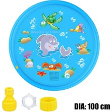 Chaoduo Shop BH61-100CM Stili cm Çocuklar Şişme Su Püskürtme Pedi Yuvarlak Su Sıçrama Oyun Havuzu Oyun Yağmurlama Mat Yard Açık Eğlence Yüzme Havuzları (Yurt Dışından)