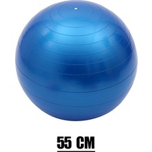 Chaoduo Shop 55CM Mavi Stil cm Yoga Topu Pürüzsüz Fitness Pilates Denge Egzersiz Ev Sporları Hamile Kadın Için Hava Pompası ile Spor Salonu Takım Elbise (Yurt Dışından)