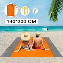 Chaoduo Shop 140X200CM Turuncu Stil cm Su Geçirmez Plaj Mat Kumsuz Açık Taşınabilir Cep Mat Seyahat Çadır Mat Yatak Kamp Yatak Pedi Battaniye (Yurt Dışından)