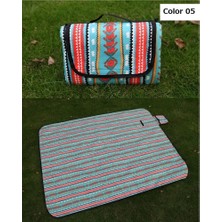 Chaoduo Shop Renk 05 Stili 150X100CM Su Geçirmez Kamp Mat Retro Baskılı Nem Geçirmez Ped Çok Oyunculu Katlanabilir Bea Battaniye Çim Oyunları Battaniye Turist Mat (Yurt Dışından)