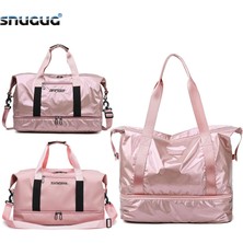 Chaoduo Shop C Tarzı Pembe Tarzı Parlak Spor Çantası Kuru Islak Seyahat Spor Çantası Erkekler Için Tas Çanta Kadın Naylon Bagaj Çantası Ayakkabı ile Cep Seyahat Sac De Sport (Yurt Dışından)