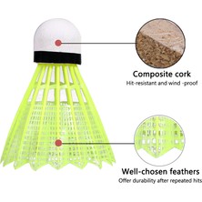 Chaoduo Shop Sarı 6 Adet Tarzı Uttlecocks Dayanıklı Plastik Badminton Raketle Kapalı Doğa Sporları Badminton Topları Rüzgar Geçirmez Raketle (Yurt Dışından)