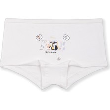 Baykar Kız Çocuk Pamuklu Renkli Baskılı Likralı Boxer 3'lü Paket 5362 Renkli