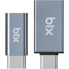 Bix ADP-04 Type-C to Micro USB ve USB-A 3.0 Çevirici Dönüştürücü Adaptör