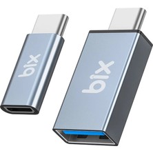 Bix ADP-04 Type-C to Micro USB ve USB-A 3.0 Çevirici Dönüştürücü Adaptör