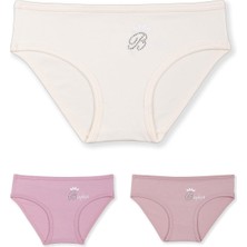 Baykar Kız Çocuk Pamuklu Renkli Baskılı Bikini Külot 3'lü Paket 5388 Renkli