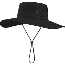 JDinner Balıkçı Şapkası Balıkçılık Güneş Koruyucu Nefes Alabilen Açık Büyük Ağızlı Dağcılık Şapkası (Yurt Dışından)