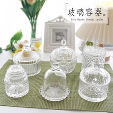 Mingjing Shop3 WS4170-D Stili Fransız Cam Aromatik Mum Diy Mum Ev Mum Kavanoz Şişe Mum Kapaklı Konteyner Mum Yapımı Malzemeleri M (Yurt Dışından)