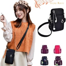 Kensen Shop Siyah Stil Kadın Moda Omuz Çantası Oxford Su Geçirmez Çanta Bilek Kılıfı Cüzdan Spor Müzik Cep Telefonu Çantası Kızlar Için Crossbody Çanta (Yurt Dışından)