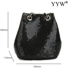 Kensen Shop Mor2 Tarzı Moda Kadın Pullu Crossbody Çanta ile Kova Omuz Çantası Akşam Partisi Şerit Altın Çanta Kız Çanta Kadın Manşonlar Bolsos (Yurt Dışından)