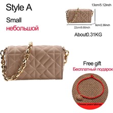 Kensen Shop Küçük Haki Stili 22CMX13CMX6CM Tasarımcı Ed Düz Renk Kalın Zincir Wome Için Kapitone Omuz Çantaları Yeni Moda Çantalar ve Çanta Debriyaj Flap Tote (Yurt Dışından)