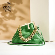 Kensen Shop No.7 Tarzı 31X24X11CM 2022 Sıcak Satış Kadın Moda Düz Renk Eski Postacı Çantası Yüksek Li Pu Deri Zincir Çanta (Yurt Dışından)