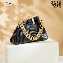 Kensen Shop No.7 Tarzı 31X24X11CM 2022 Sıcak Satış Kadın Moda Düz Renk Eski Postacı Çantası Yüksek Li Pu Deri Zincir Çanta (Yurt Dışından)