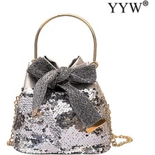 Kensen Shop Şerit 3 Stili Moda Kadın Pullu Crossbody Çanta ile Kova Omuz Çantası Akşam Partisi Şerit Altın Çanta Kız Çanta Kadın Manşonlar Bolsos (Yurt Dışından)