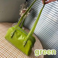 Kensen Shop Yeşil Stil 28X7X16CM Moda Kadın Yeşil Büyük Omuz Çantaları Pu Deri Kadın Çanta Çanta Büyük Kapasiteli Bayanlar Günlük Küçük Rahat Tote Bolso Mujer (Yurt Dışından)