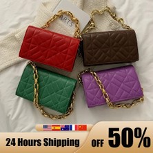 Kensen Shop Stil Beyaz Bir Stil Kadınlar Basit Düz Renk Omuz Koltukaltı Çantaları Moda Zinciri Küçük Üst Kolu Çanta Rahat Ekose Desen Bayanlar Omuz Çantası (Yurt Dışından)