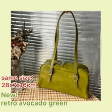 Kensen Shop Retro Yeşil Tarzı 28X7X16CM Moda Kadın Yeşil Büyük Omuz Çantaları Pu Deri Kadın Çanta Çanta Büyük Kapasiteli Bayanlar Günlük Küçük Rahat Tote Bolso Mujer (Yurt Dışından)