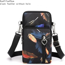 Kensen Shop Siyah Tüy Stili Kadın Moda Omuz Çantası Oxford Su Geçirmez Çanta Bilek Kılıfı Cüzdan Spor Müzik Cep Telefonu Çantası Kızlar Için Crossbody Çanta (Yurt Dışından)