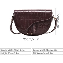 Kensen Shop Mavi Stil 21X5X16CM Lüks Moda Kadın Crossbody Çanta Timsah Yarım Daire Eyer Çantalar Bayan Çanta Tasarımcısı Için Yumuşak Deri Omuz Çantaları (Yurt Dışından)