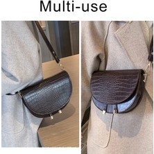 Kensen Shop Mavi Stil 21X5X16CM Lüks Moda Kadın Crossbody Çanta Timsah Yarım Daire Eyer Çantalar Bayan Çanta Tasarımcısı Için Yumuşak Deri Omuz Çantaları (Yurt Dışından)