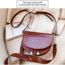 Kensen Shop Mavi Stil 21X5X16CM Lüks Moda Kadın Crossbody Çanta Timsah Yarım Daire Eyer Çantalar Bayan Çanta Tasarımcısı Için Yumuşak Deri Omuz Çantaları (Yurt Dışından)