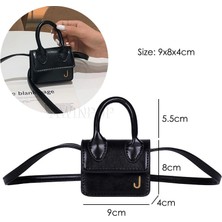 Kensen Shop Siyah Stil Lüks Saplı Mini J Çanta Çantalar Çanta Kadın Tasarımcı Küçük Omuz Crossbody Çanta Kadın Ruj Çanta Kılıf (Yurt Dışından)