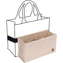Kensen Shop Fildişi Tarzı Çanta Ekleme Iç Şekillendirici, Saten Astar Iç Kese Naylon Çanta Organizatör Ekleme Dio-Kitap Tote (Yurt Dışından)