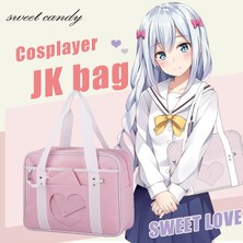 Kensen Shop Sıcak Pembe-Kayışsız Stil Japon Tiki Tarzı Jk Pembe Üniforma Omuz Kadınlar Kızlar Için Okul Çantaları Büyük Kapasiteli Bagaj Çanta Tote Messenger Çanta (Yurt Dışından)