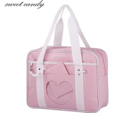 Kensen Shop Sıcak Pembe-Kayışsız Stil Japon Tiki Tarzı Jk Pembe Üniforma Omuz Kadınlar Kızlar Için Okul Çantaları Büyük Kapasiteli Bagaj Çanta Tote Messenger Çanta (Yurt Dışından)