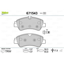 Valeo Arka Balata Ford Tourneo Custom-Transıt Custom 2.2 Tdcı 12 Kablosuz MEBK2J2M008AA-BK212M008AC-B