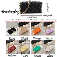 Kensen Shop Küçük Sarı Stil 22CMX13CMX6CM Tasarımcı Ed Düz Renk Kalın Zincir Wome Için Kapitone Omuz Çantaları Yeni Moda Çantalar ve Çanta Debriyaj Flap Tote (Yurt Dışından)