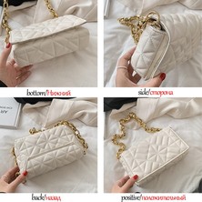Kensen Shop Küçük Sarı Stil 22CMX13CMX6CM Tasarımcı Ed Düz Renk Kalın Zincir Wome Için Kapitone Omuz Çantaları Yeni Moda Çantalar ve Çanta Debriyaj Flap Tote (Yurt Dışından)