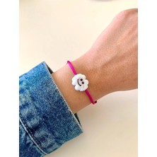 Atelier Çağla Murano Cam Boncuklu Bulut Fuşya Bileklik