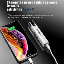 Xiyu Shop Siyah 2 In Lm Mini Torch Güç Bankası Ultra Parlak Taktik LED El Feneri Dış Aydınlatma USB Şarj Kablosu ile 3 Mod (Yurt Dışından)