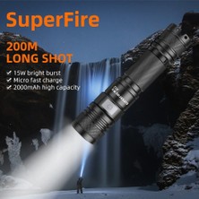 Xiyu Shop A12-2000MAH 2022 Yeni Superfire A12 Yakınlaştırma El Feneri Su Geçirmez 15W Uzun Menzilli Şarj Edilebilir Kamp Balıkçılık Açık Projektör (Yurt Dışından)